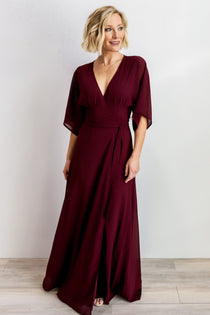 Lilly Wrap Maxi Dress | Burgundy ...